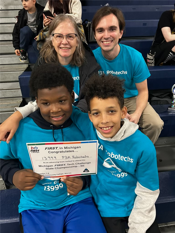 students at robotics competition